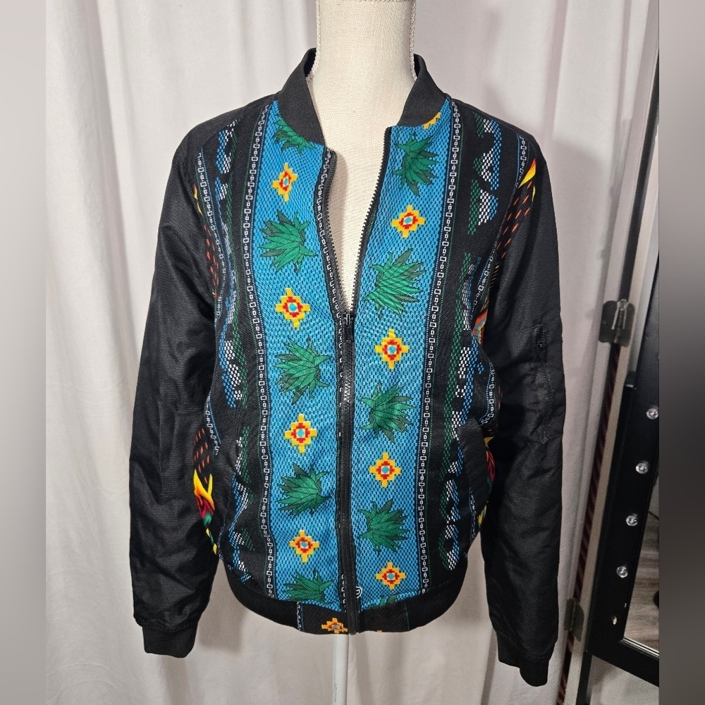 Diapositiva Viva Mexico Aztec Print Jacket Sz Small